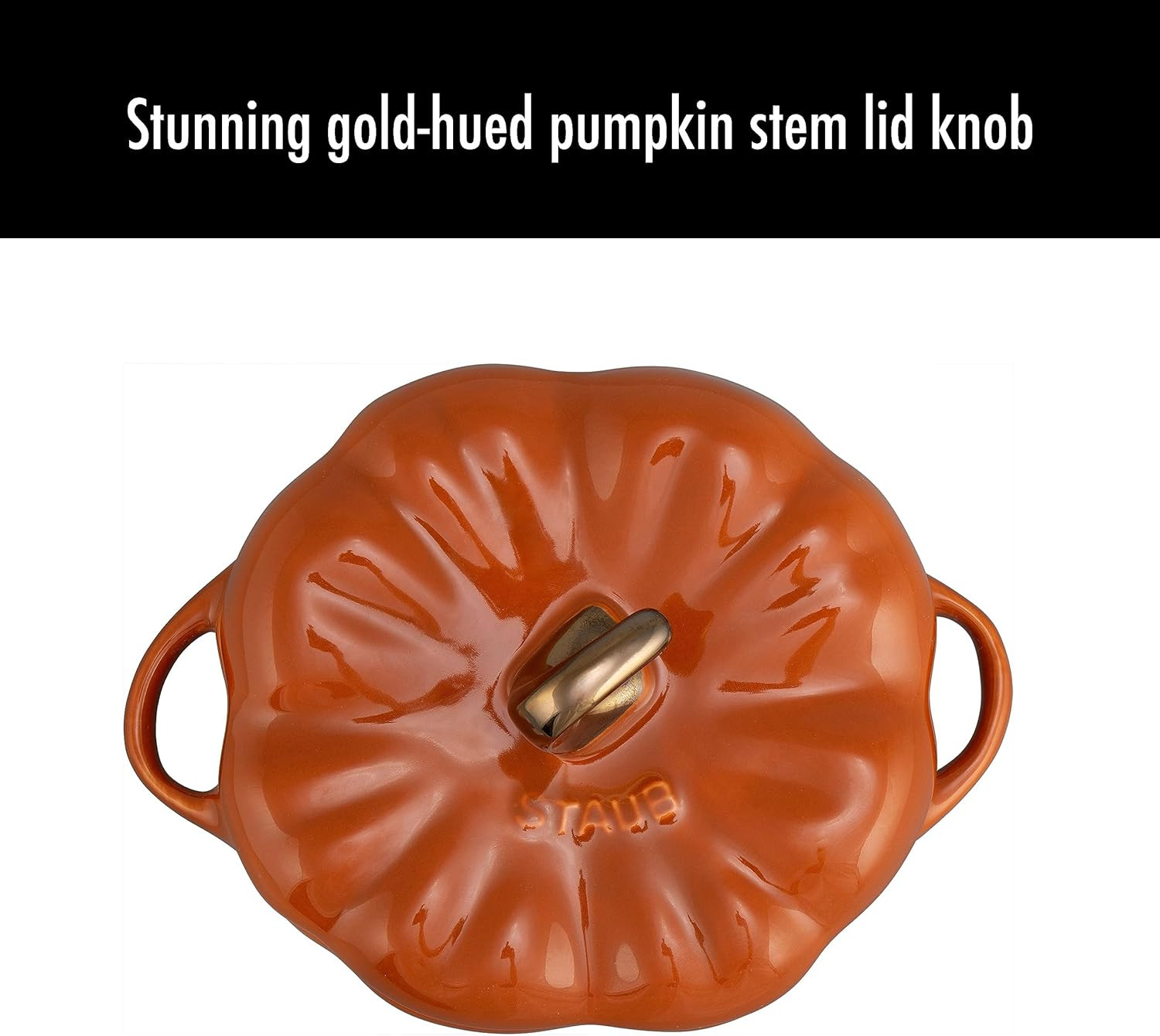 Ceramic 16-oz Petite Pumpkin Cocotte – Burnt Orange