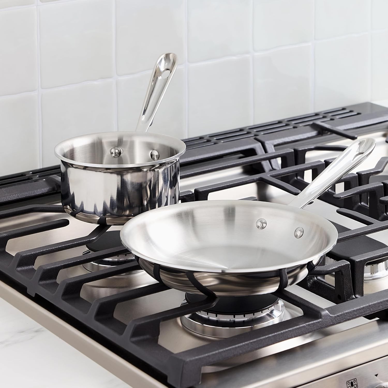 D3® Stainless Steel 2 Piece Cookware Set- Made in – Includes 8″ Frying Pan and 1