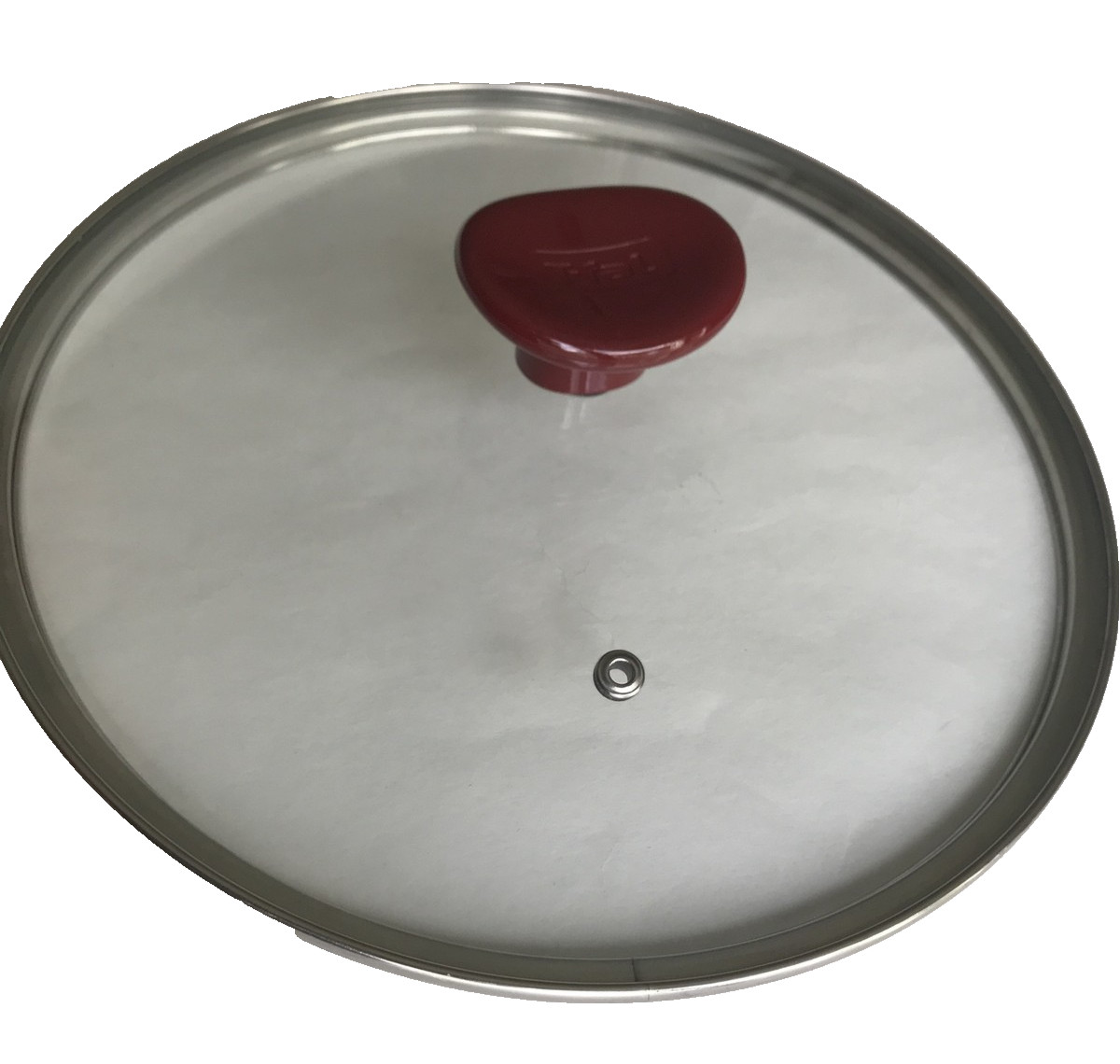 T-fal 10″ Replacement Lid Clear Tempered Glass Red Knob Vented Cookware Cover