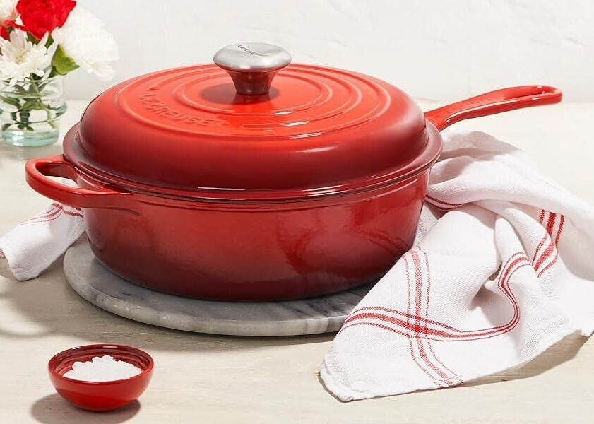 Le Creuset Signature Cast Iron 3.75 Quart Cassadou in Cerise – New
