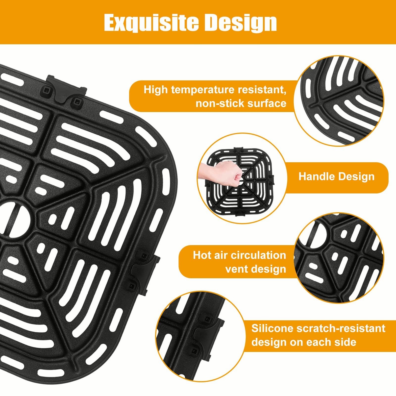 Air Fryer Replacement Grill Pan Fit for COSORI Air Fryer 5 QT, Air Fryer Rack Re