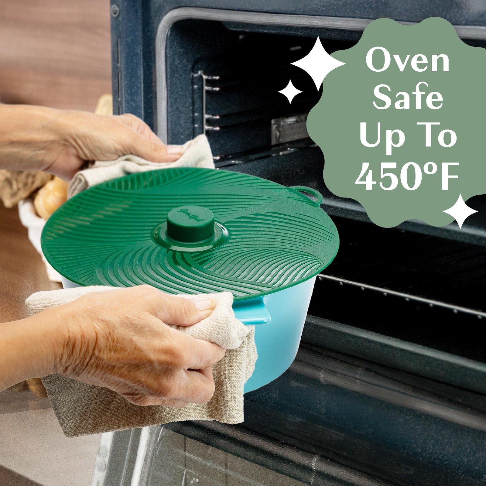 3-Piece Universal Silicone Lids for Pots, Pans & Bowls, Heat Safe, Reusable