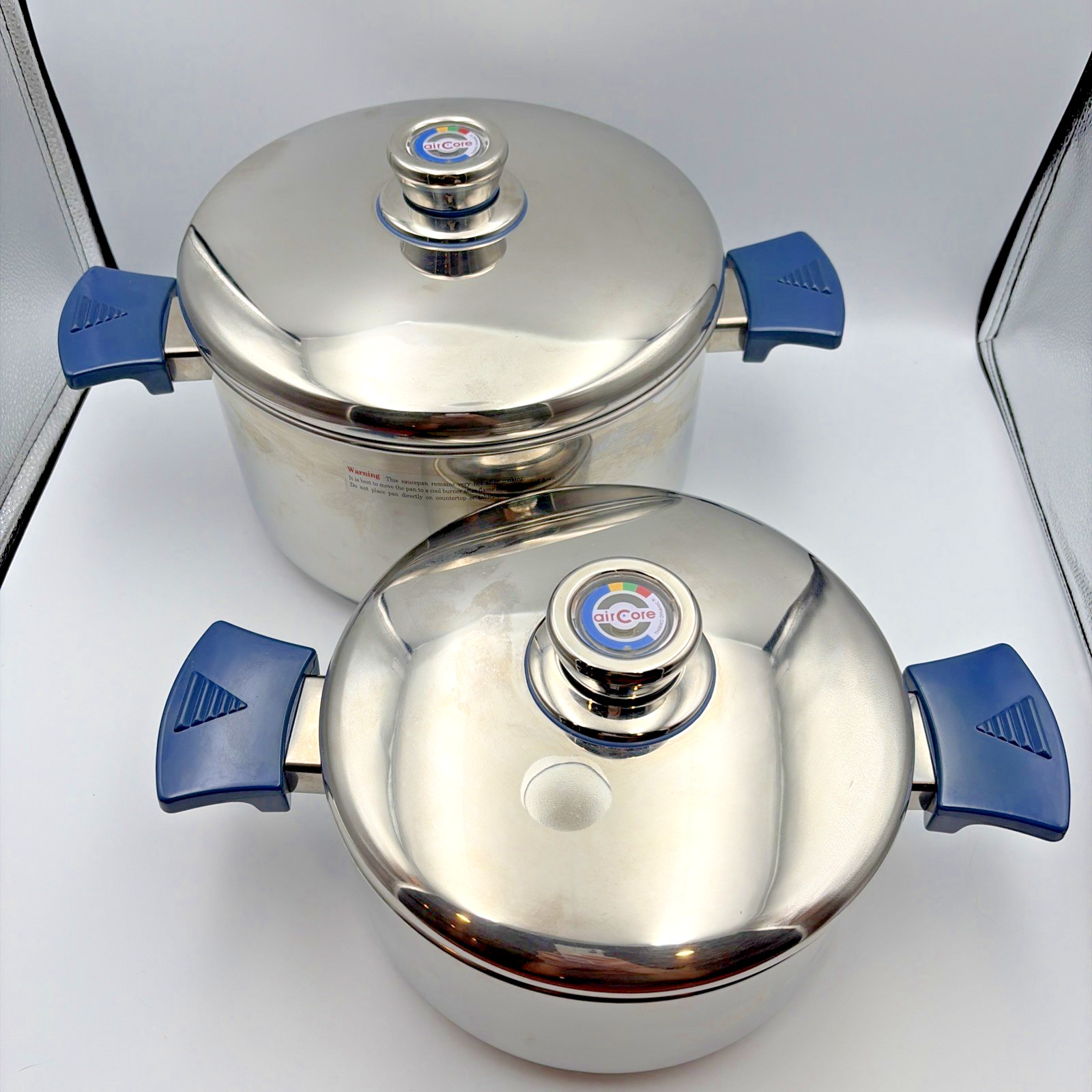 Set Of AirCore Walkaway Cookware 3 Qt & 6 Qt Thermo Dynamic Pots with Lids