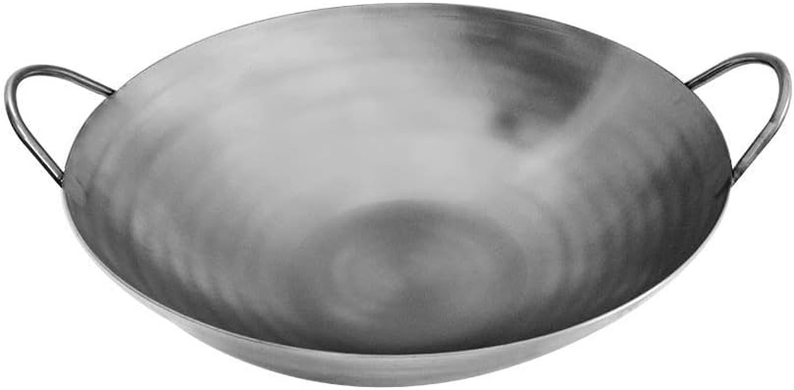 17.5″ Carbon Steel Cantonese Style Wok Pan Gourmet Chef Frying Pan,Double Handle