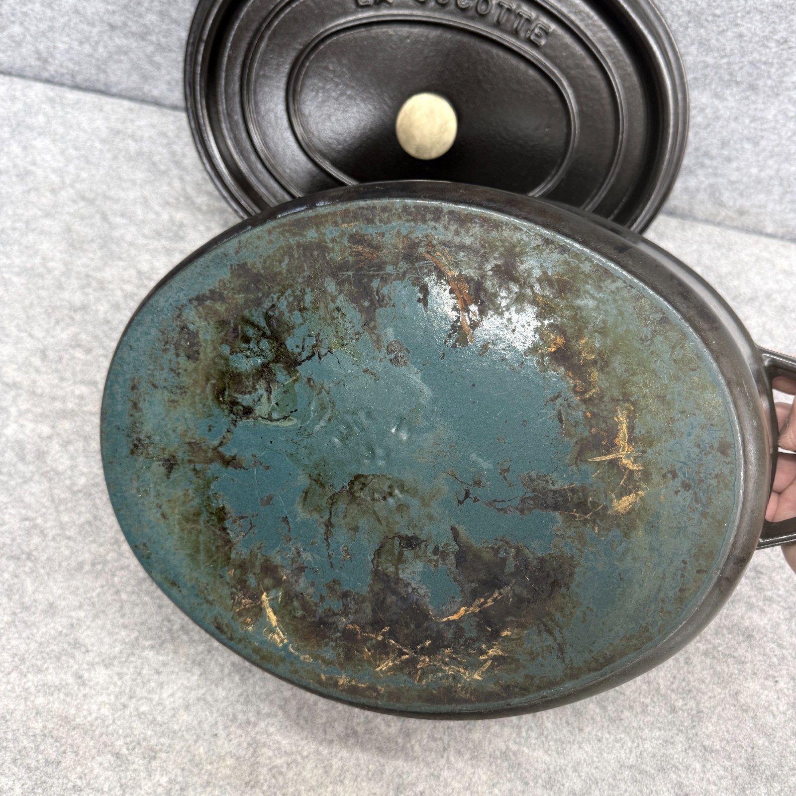 Staub Matte Black Enameled Cast Iron 7 Qt Oval Dutch Oven La Cocotte #33 France