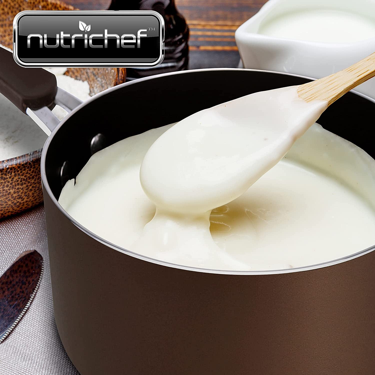 Nutrichef NCCW14SBR2SP Cookware-2.5Qt Sauce Pot