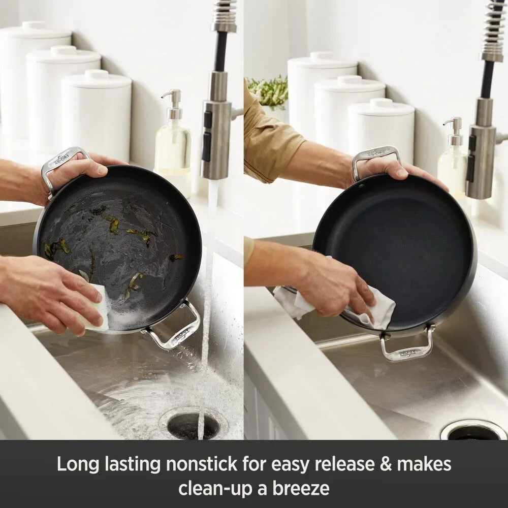 All-clad HA1 Nonstick 8-quart Stock pot with lid, Acacia Wood Trivet & spoon