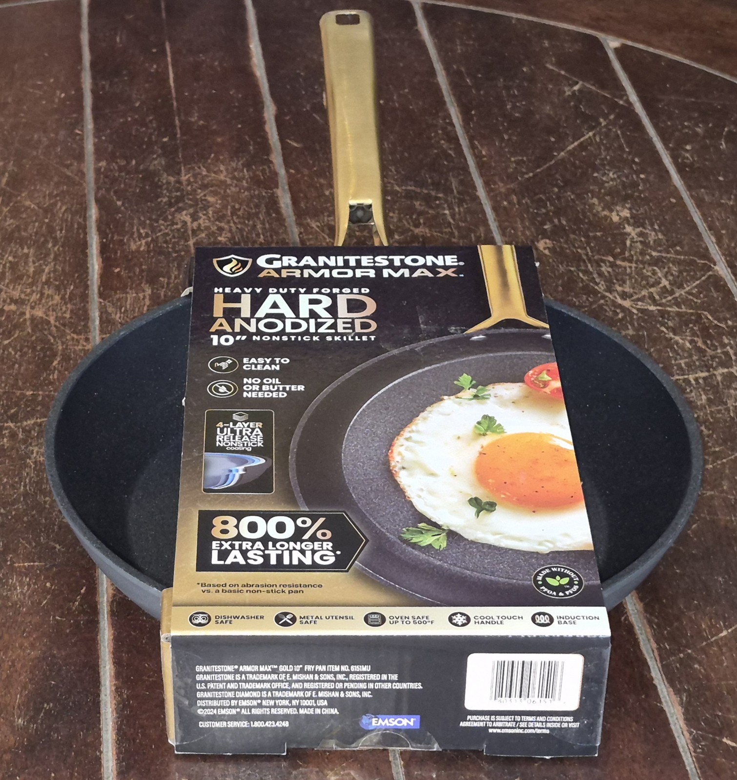 Granitestone Armor Max 10″ Heavy Duty Hard Anodized Nonstick Skillet #6151MU