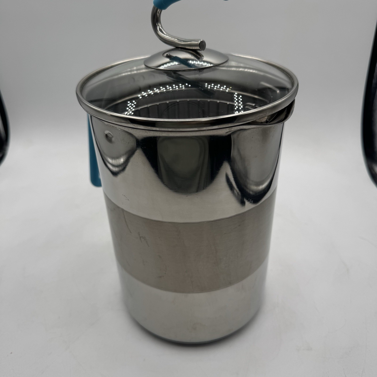 Kuhn Rikon Teal 4th Burner Pot Asparagus steamer Corn Cob Steamer With Basket