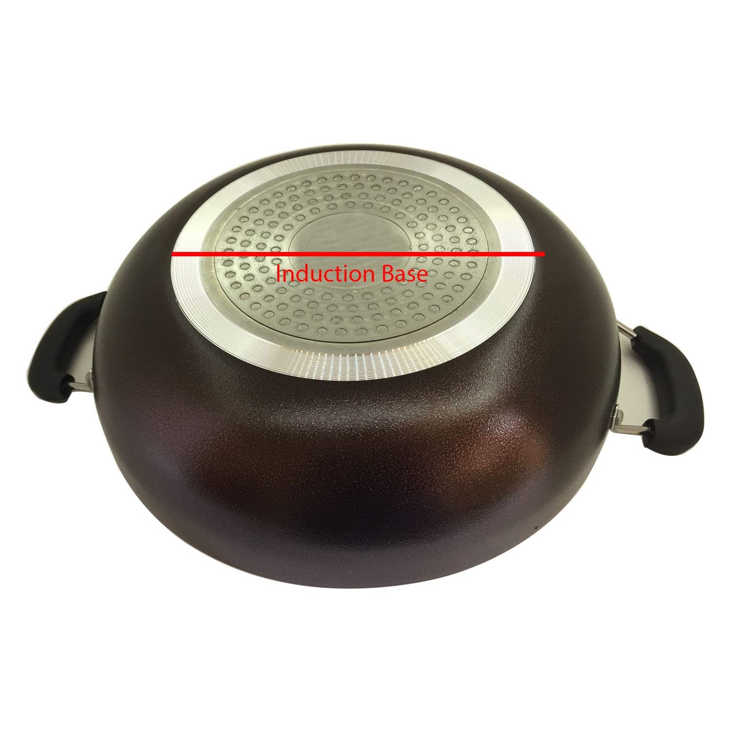 Induction Base Nonstick Kadai With Glass Lid 240mm Deep Fry Pan Kadai Indian Kad
