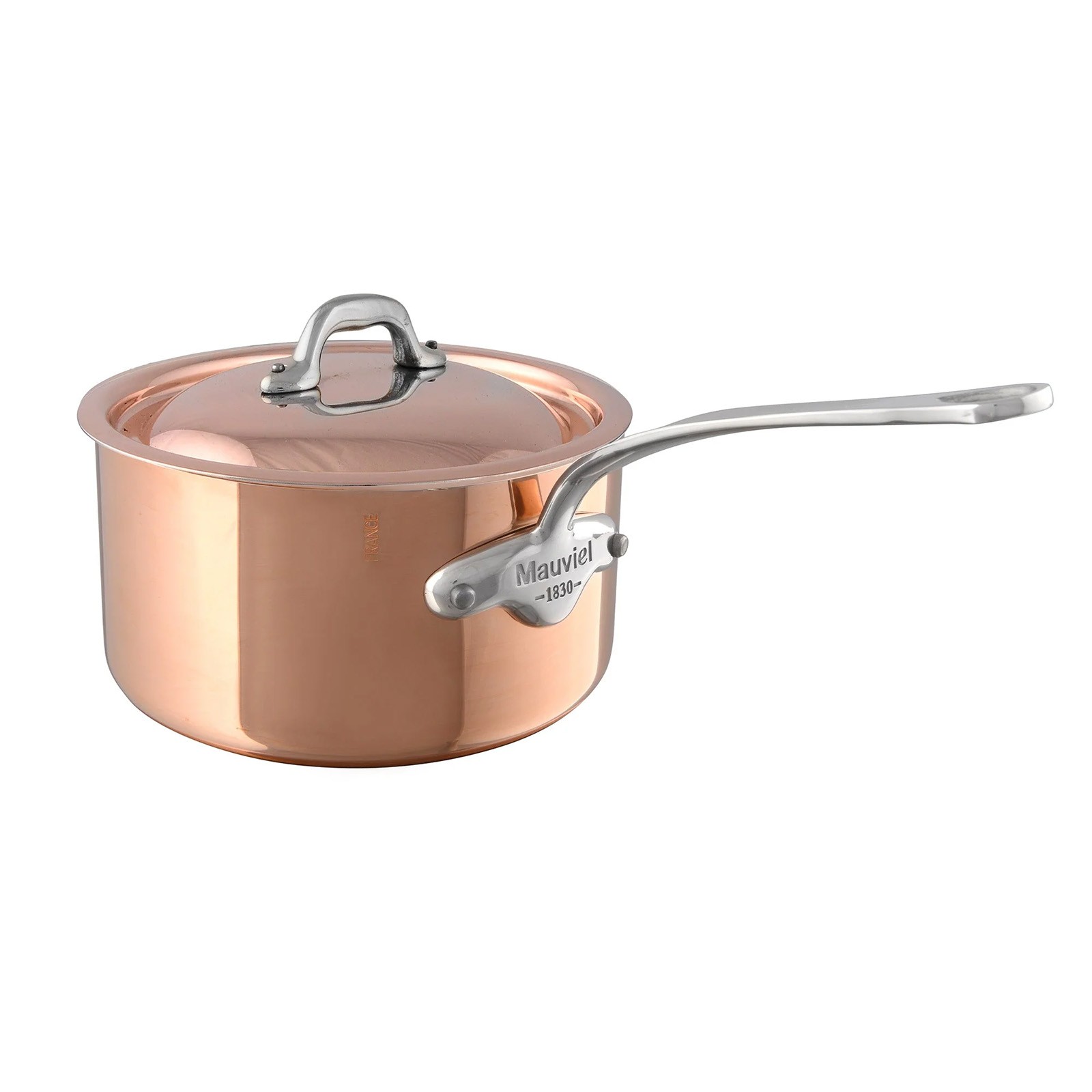 Mauviel M’Heritage M’150s 1.9 qt. Saucepan & Lid Cast Stainless Handle
