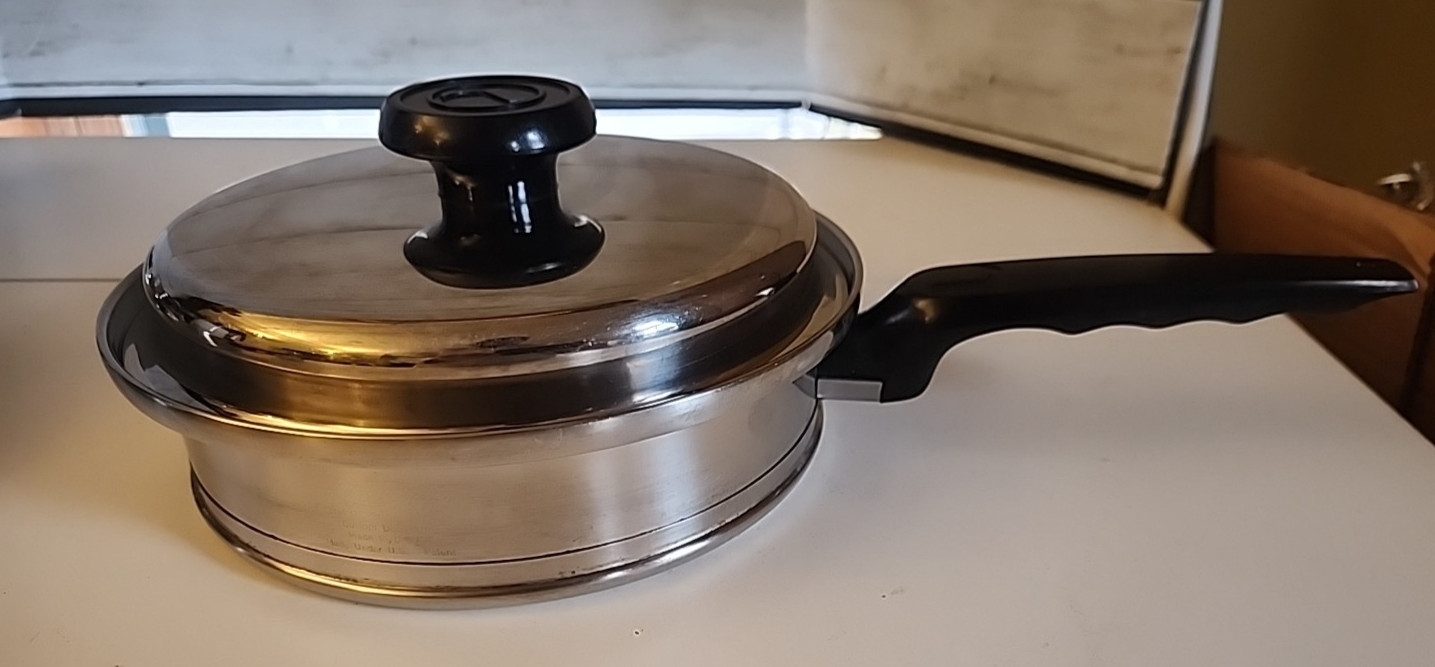 Lifetime Cookware Saucepan 1.5 Qt Custom T304 CC Stainless 9″ Saute Fry Pot Lid