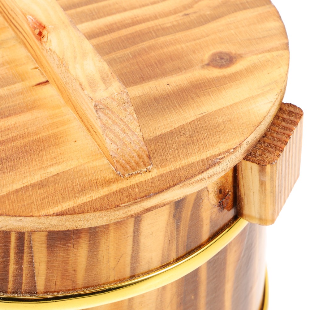 Wooden Rice Bucket Steamer Multi Functional Sushi Rice Mixing Tub 16cm