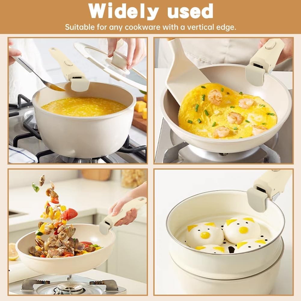 Removable Pot Handle 2pcs Universal Heat-Resistant Replacement for Pans