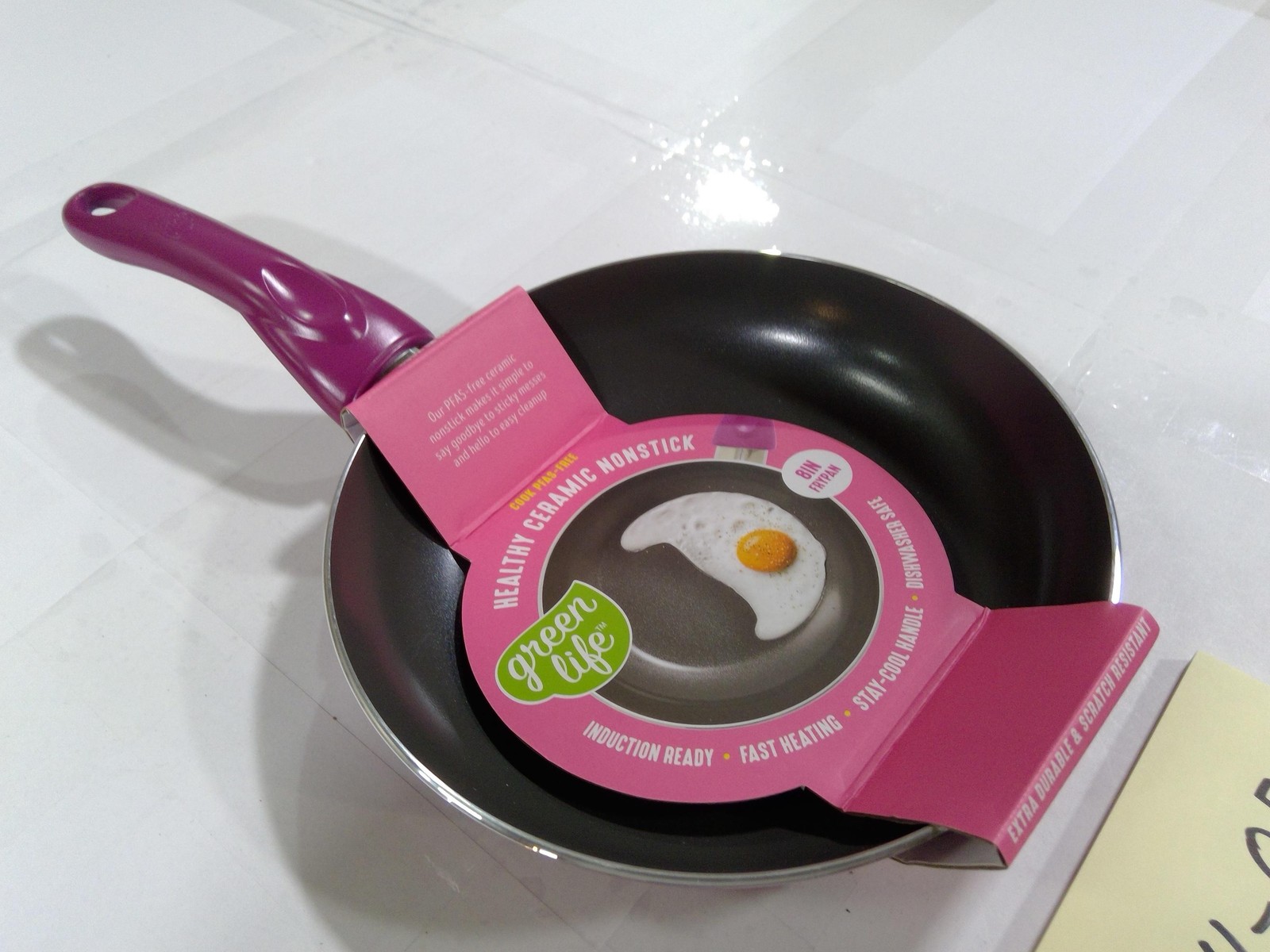 GreenLife Frying Pan 8 In Ceramic Nonstick Pink Induction Ready Dishwasher Safe