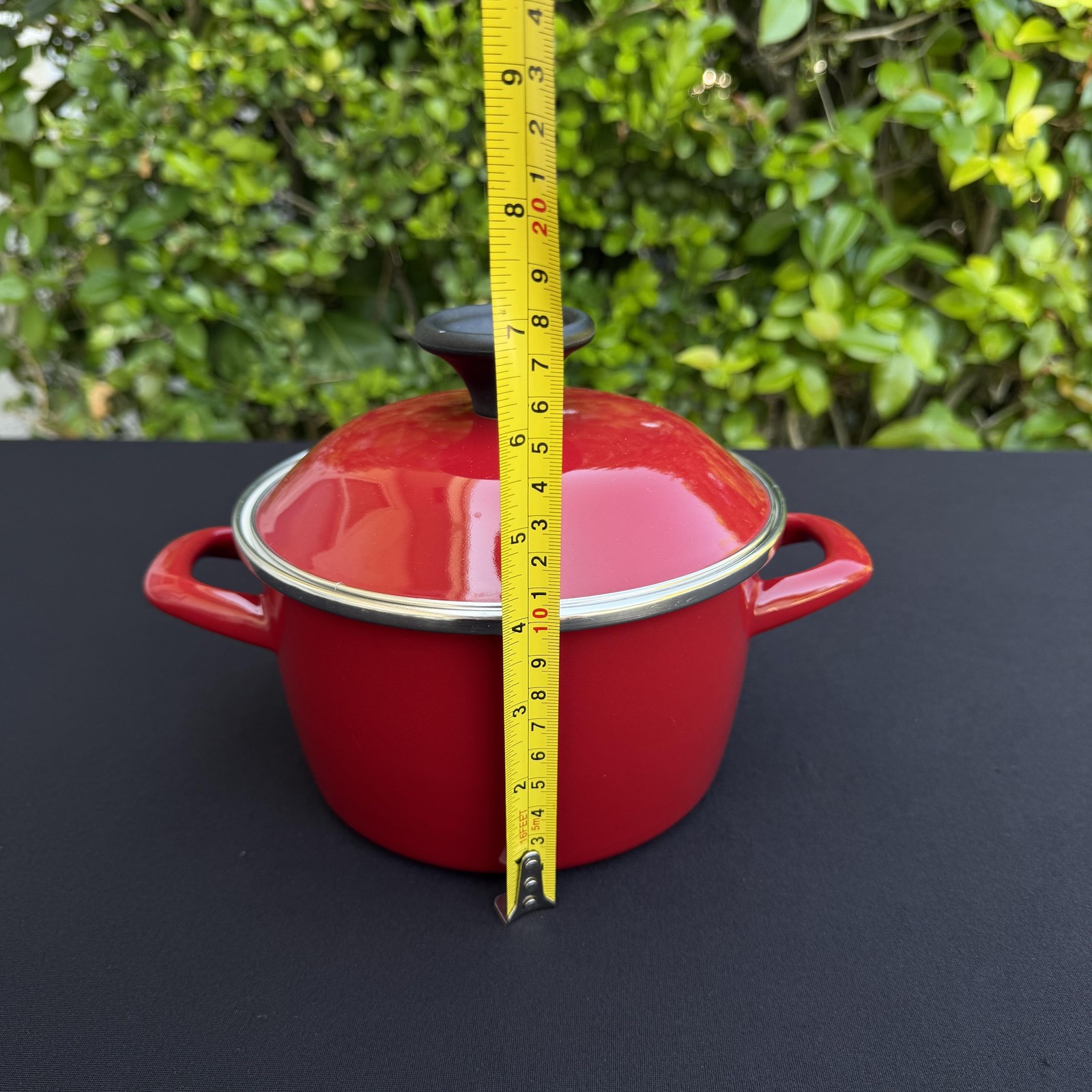 Metalac Cookware Red Enamel Casserole Pot 2 QT Round 7″ W/Lid Made in Serbia