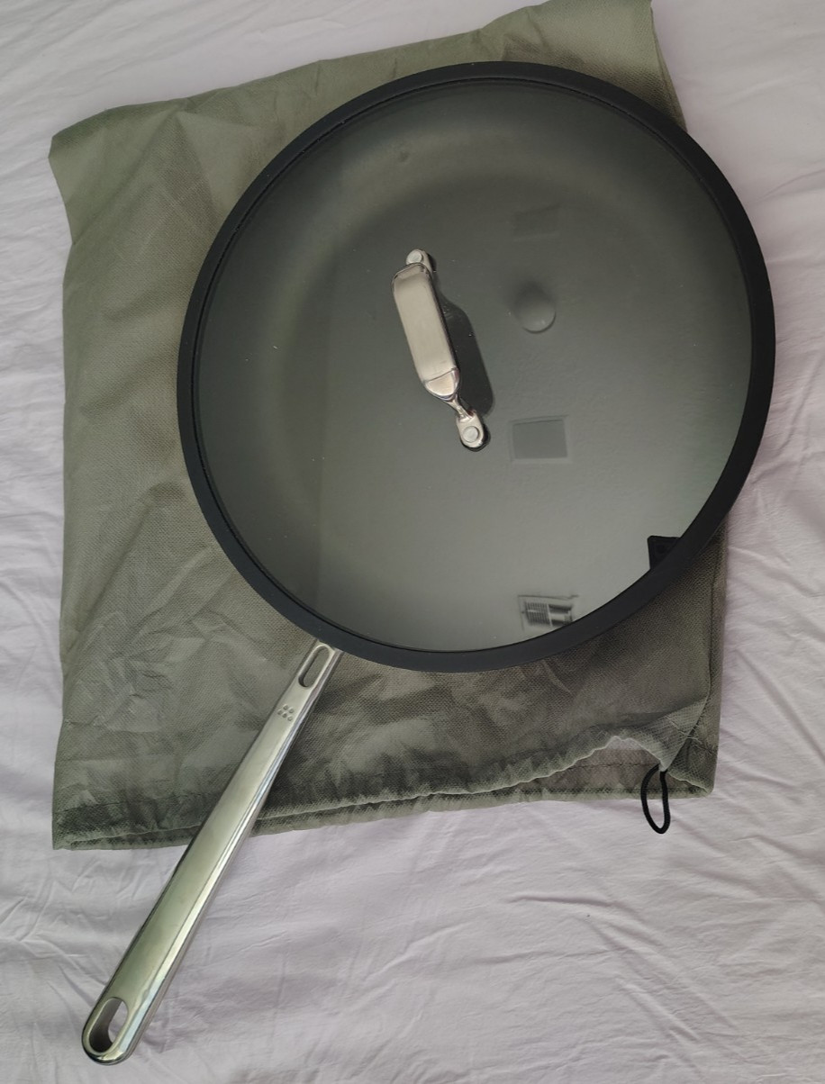 Misen Carbon Steel Nonstick 12″ Skillet Lightweight Self Seasoning & LID Fry Pan