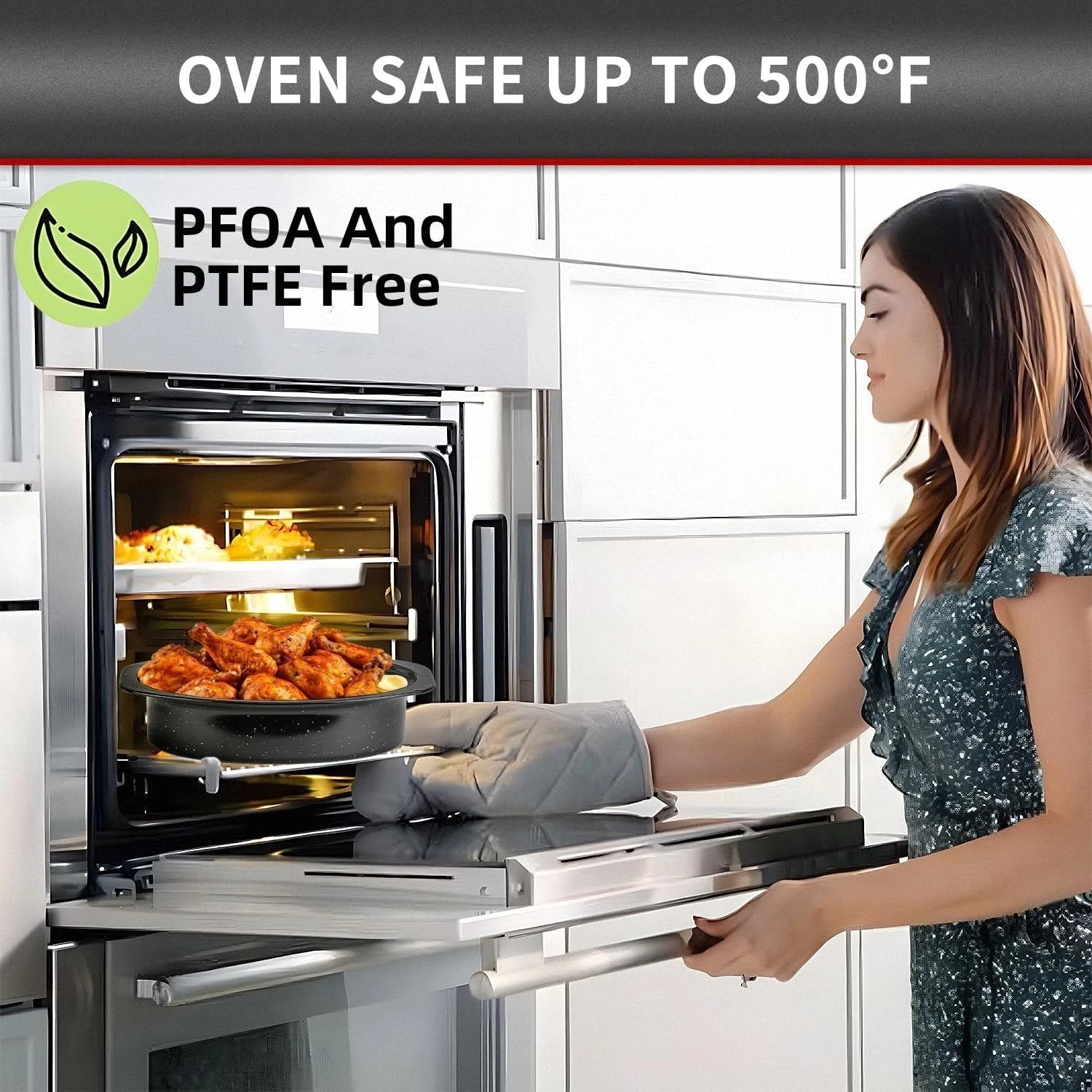Elegant 13” Oval Enameled Roaster Pan with Domed Lid – Perfect for Small Meals