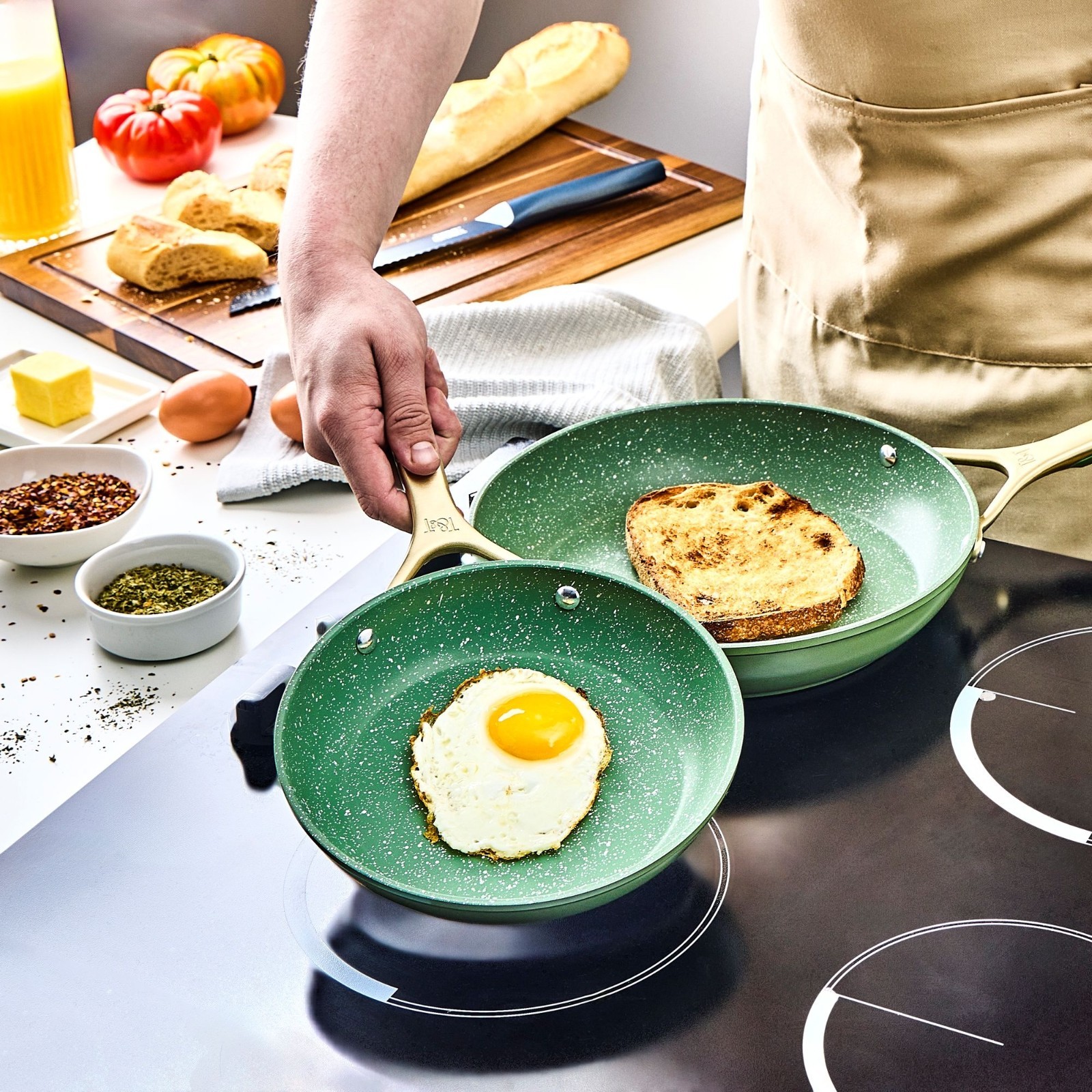 Thyme & Table 12″ Non-Stick Supreme Fry Pan – Olive