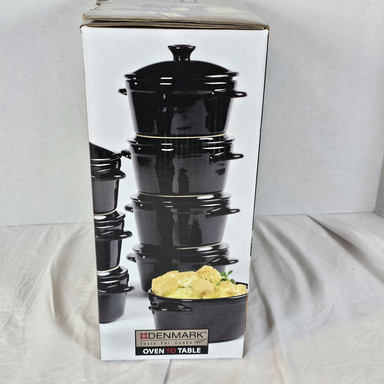 Denmark Tools For Cooks Oven To Table Set 8 Glazed 10oz Stoneware Cocottes BLACK