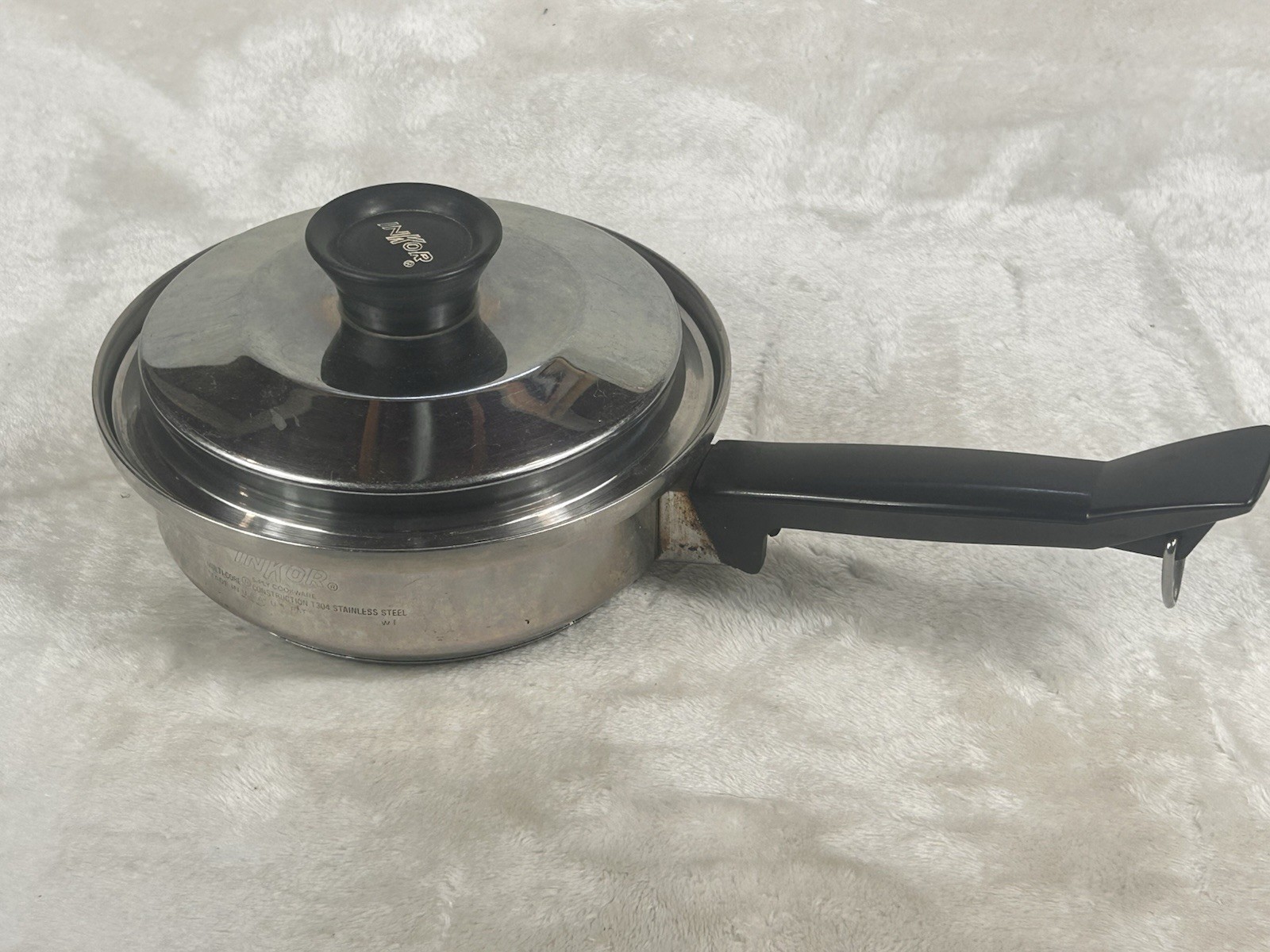 INKOR 5 Ply 7.5 “ Fry Pan Skillet with Lid T304 Stainless Steel Made In USA