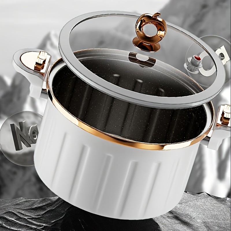 Blue/White Enamel Soup Pot for Stewing, 11′ X 11′ Non-Stick Cooking Pot