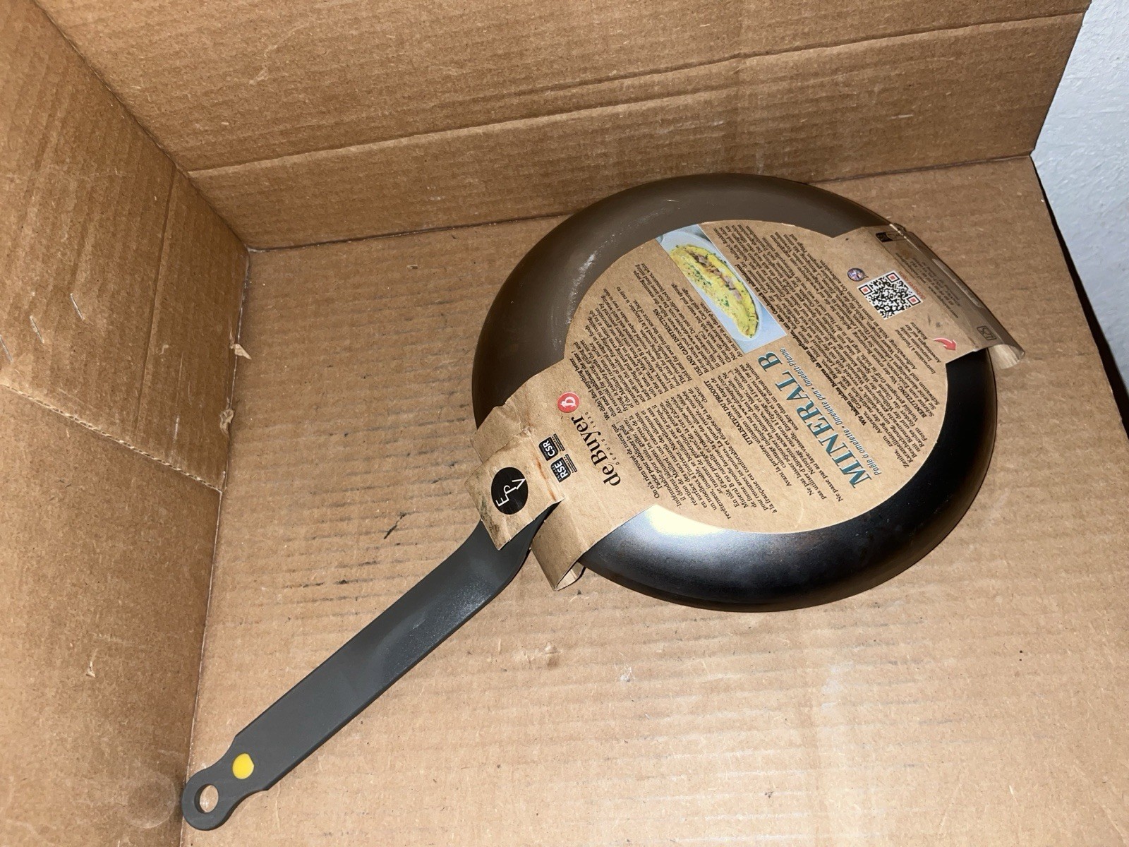 De Buyer Mineral B Carbon Steel Fry Pan, Nonstick 9.5” Induction Ready