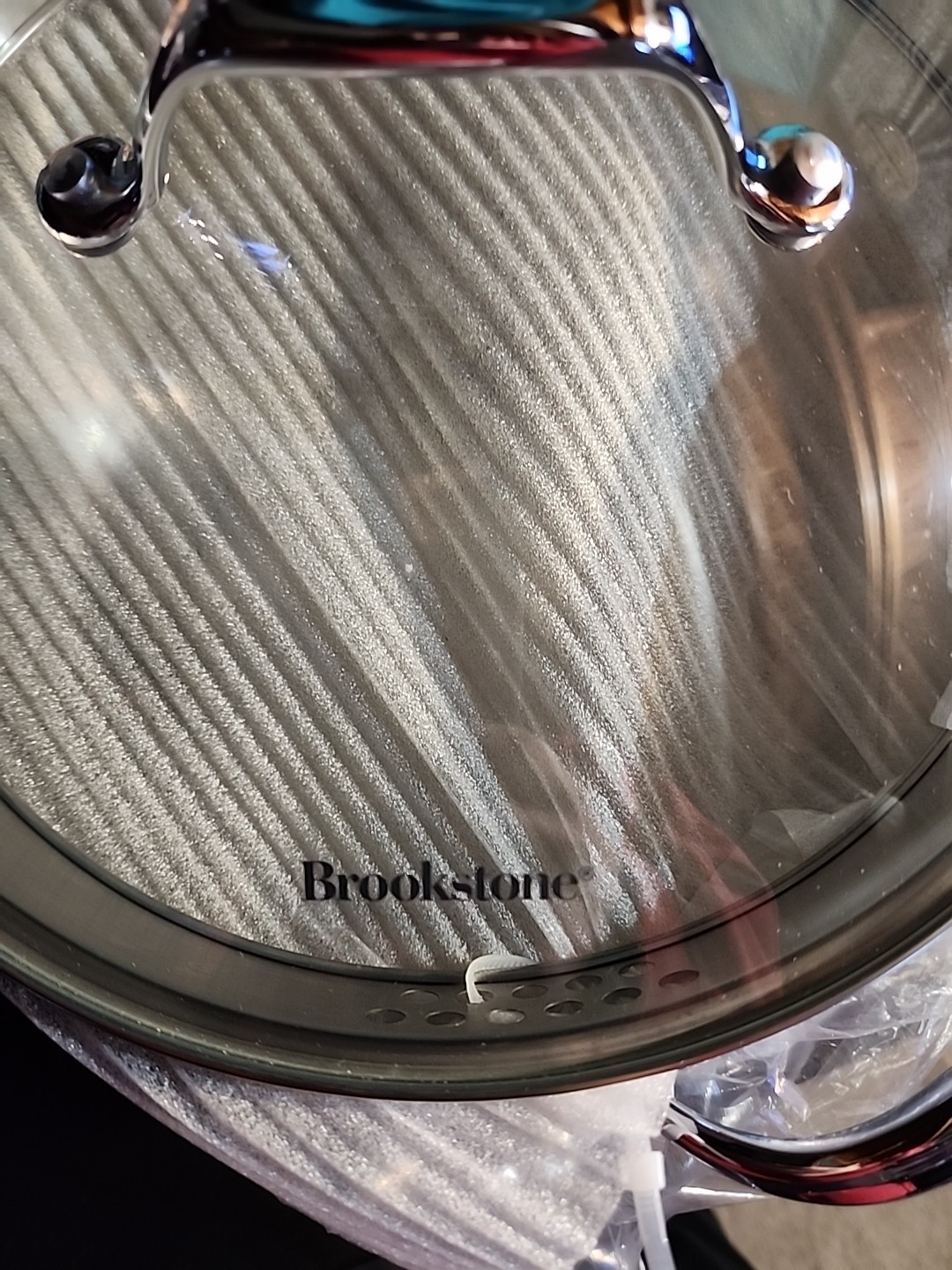 Brookstone 6 Quart Premium Stainless Steel Casserole Dish Pot Vented Lid NEW