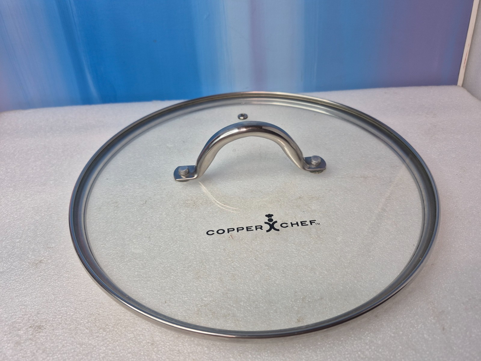 Copper Chef Flat Round Vented Glass Lid w/Handle Replacement 10″ Diam.