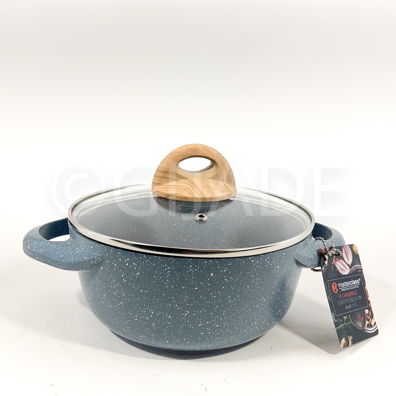 Masterclass Premium Collection 2.4-qt, 8″ Casserole Pot With Lid Blue New