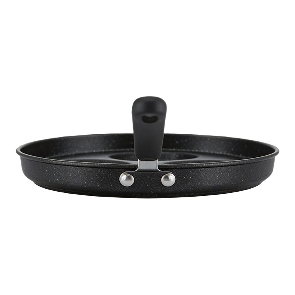 Black Stone Coated 4 Hole Griddle Pan 23cm for Omelettes Egg Patties Cooking