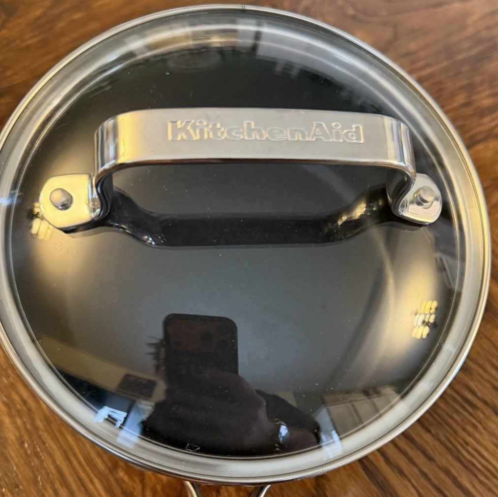 KitchenAid Hard Anodized Saucepan With Lid 1.5 qt Black Induction WQ815