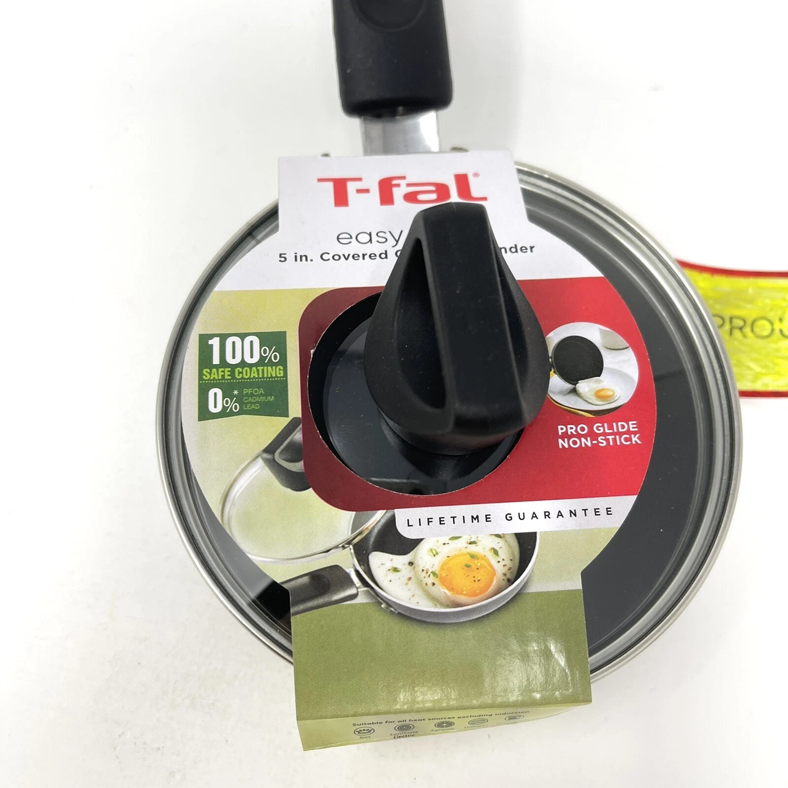 Small Frying Pan Tfal Nonstick 5 Inch With Lid Covered One Egg Wonder Black New