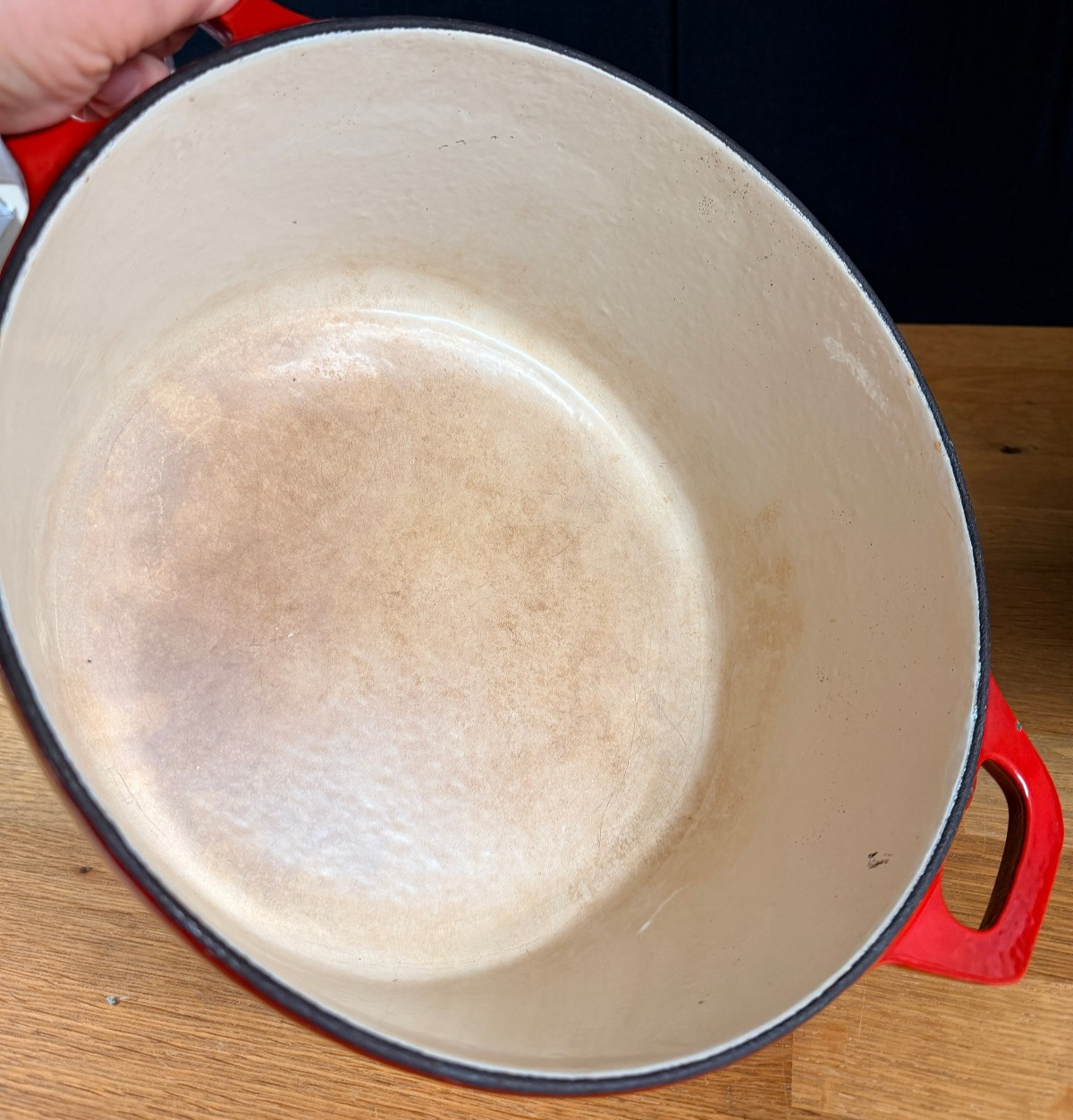 Martha Stewart Collection Dutch Oven Red Enamel Cast Iron Lid Large 8 Quart