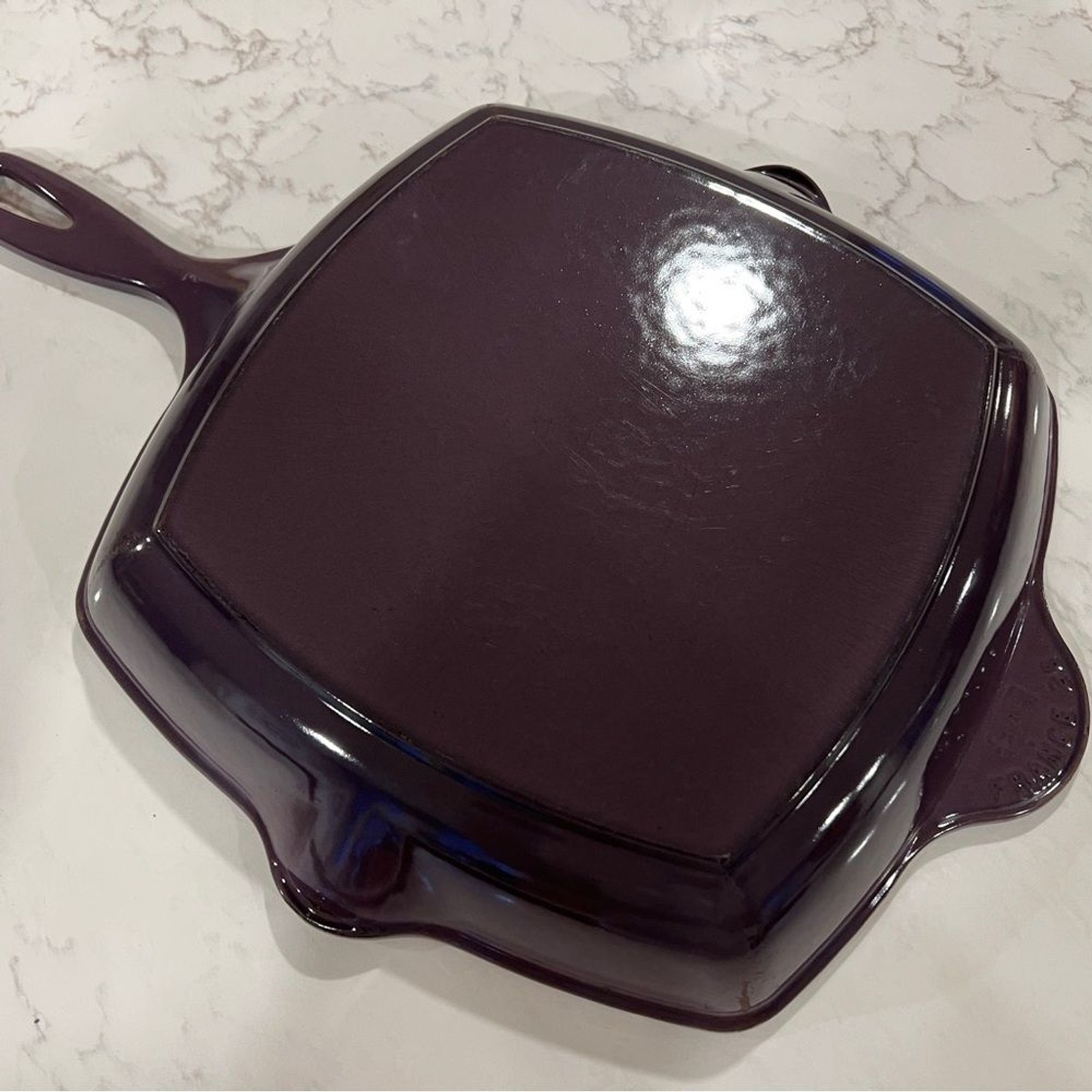 Le Creuset 10.25″ Enameled Cast Iron Skillet Grill, Discontinued Cassis, France