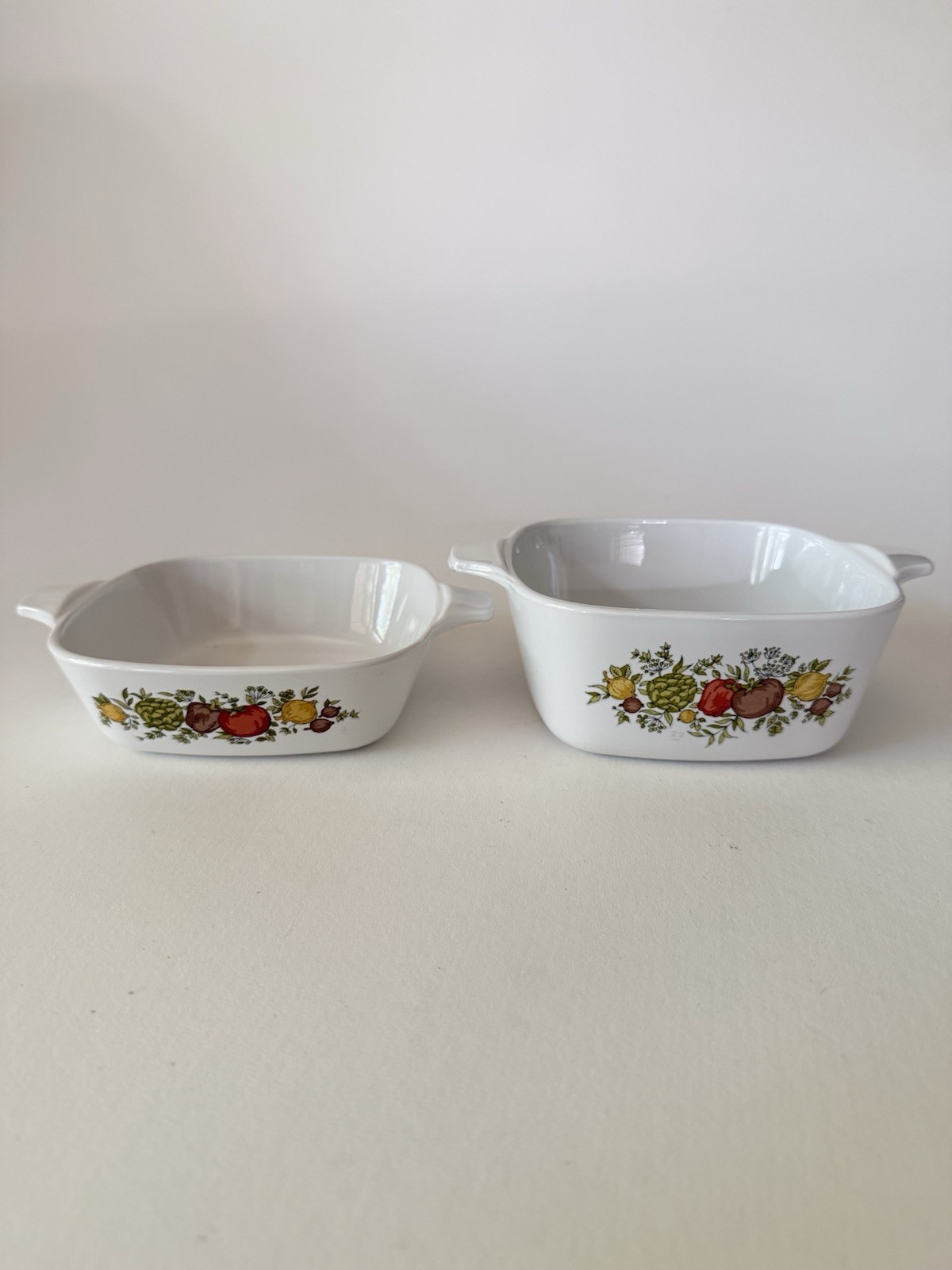 Vtg CorningWare Spice O Life Casserole Dish Set 1 Qt & 2 Cup Nesting No Lids