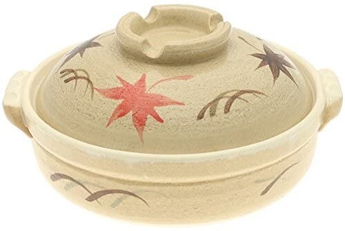 Kotobuki Japanese 10″D Earthenware Donabe Pot Lid Casserole Maple 190-932D