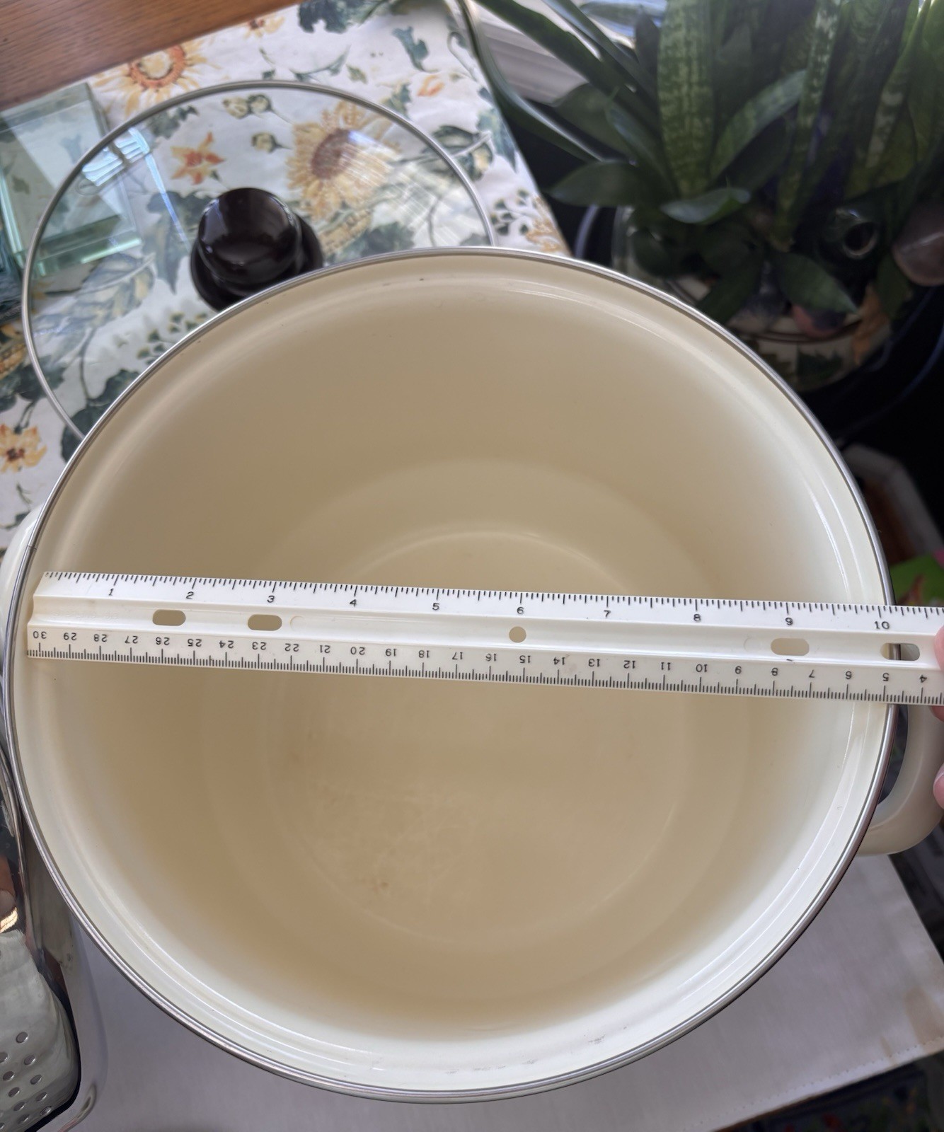 Vintage Pfaltzgraff Tea Rose Enameled 8 Qt Stock Pot with Steamer Insert Basket