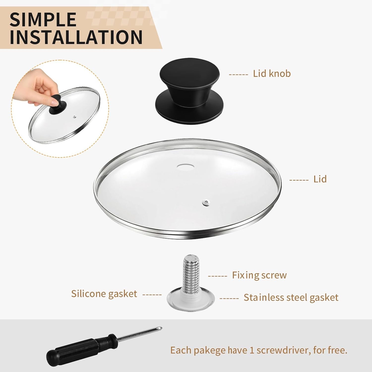 2PCS Silicone Pot Lid Knobs, Heat Resistant and Non Slip Universal Replacement