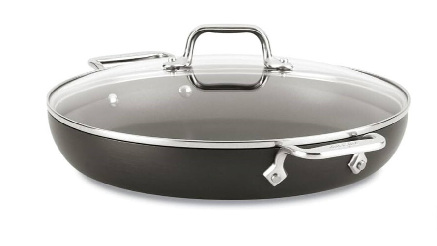 All-Clad HA1 Hard Anodized Nonstick Essential Double Handle Skillet 12″ w/ Lid
