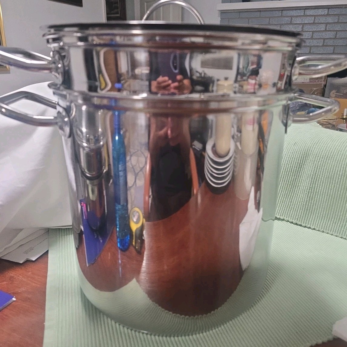 Kirkland Signature Professional 12 QT Stock Pot w/ 2 Steamers & Lid~Korea
