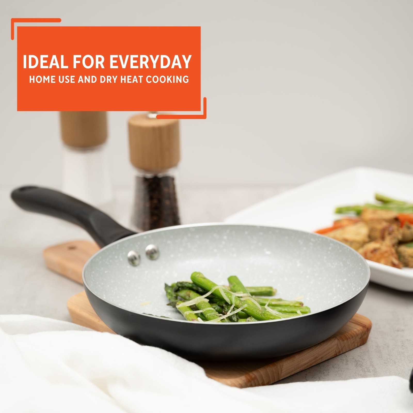 8″ Premier Ceramic Nonstick Fry Pan with Cool Touch Handle, Matte Black
