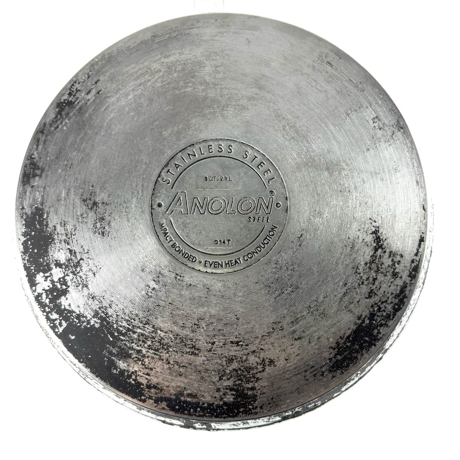 Anolon Sauté Pan 10 Inch Stainless Steel 3 QT 2.8 L Q14T Impact Bonded Even Heat