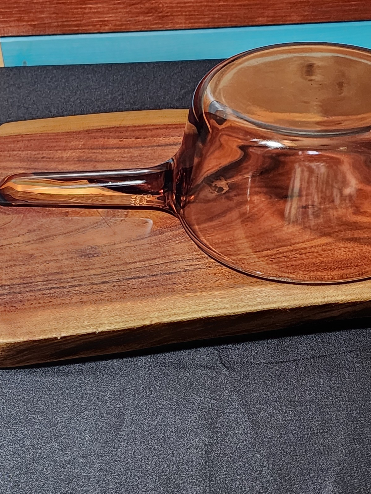 1970’s Visions Corning 1 Liter Saucepan V-1-B With Pyrex Lid P-8-1C Amber France
