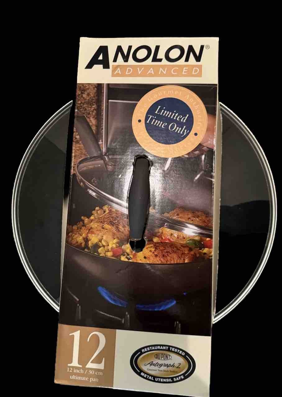 Anolon Advanced Graphite Hard Anodized Nonstick Ultimate Pan with Lid, 12-Inch