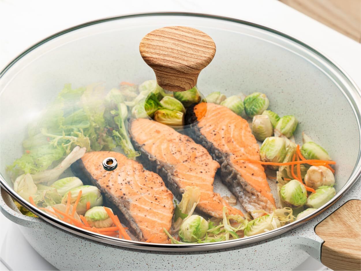 SENSARTE Nonstick Ceramic Saute Pan 12-Inch, Non-toxic Deep Frying Pan Skillet w