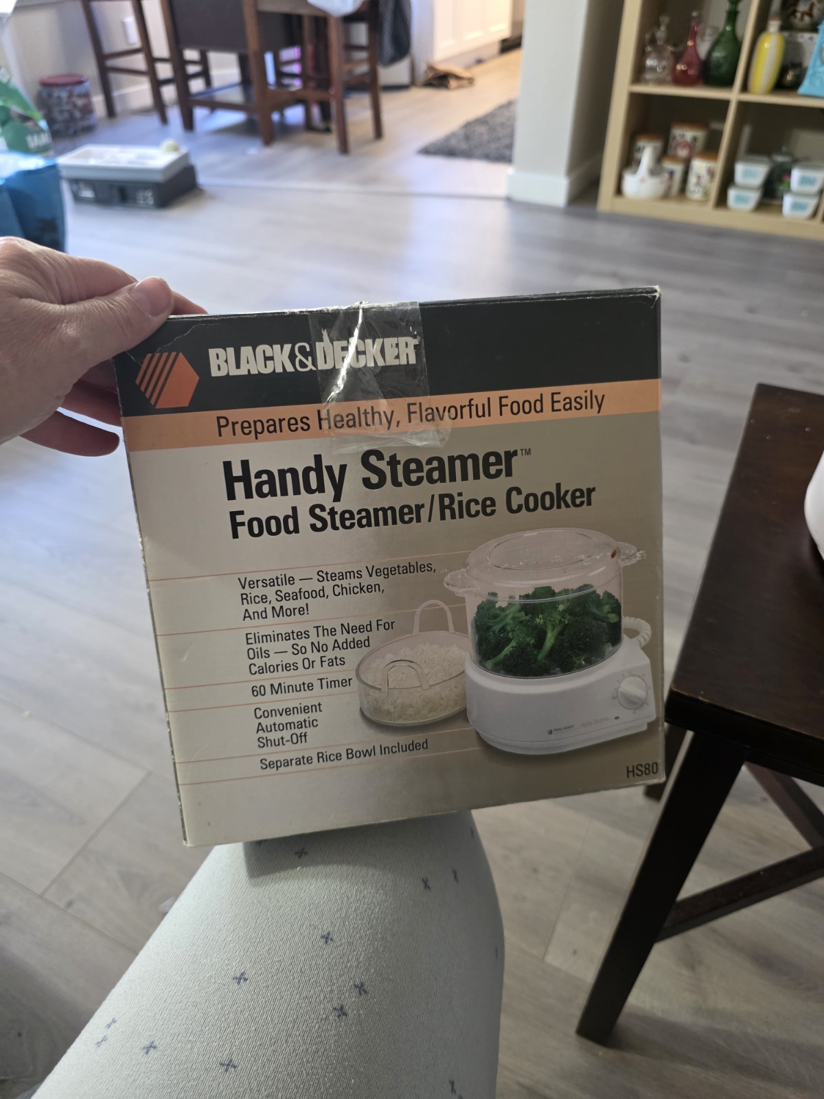 Vintage Black & Decker HS80 Handy Steamer Food Steamer/Rice Cooker Original Box