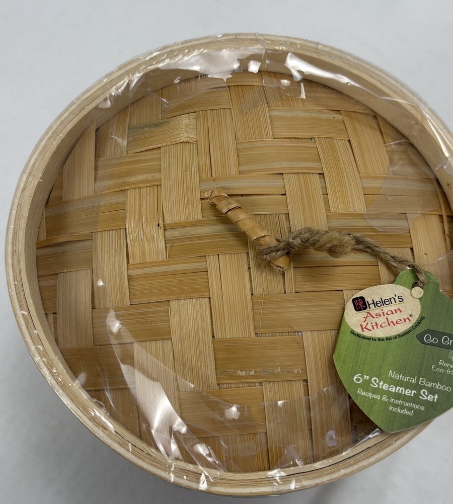 Helen’s Asian Kitchen 6-in Bamboo Steamer Set 97080 New