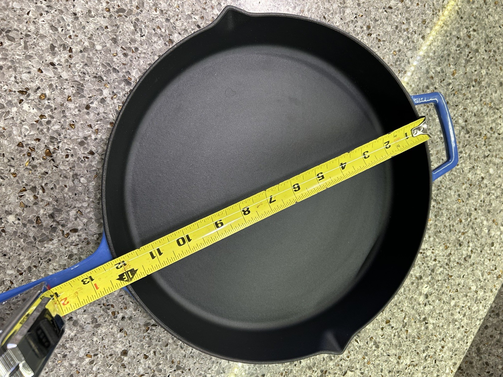 Martha Stewart 12” Cast Iron Skillet – Blue Enameled – Heavy- Preowned Looks New