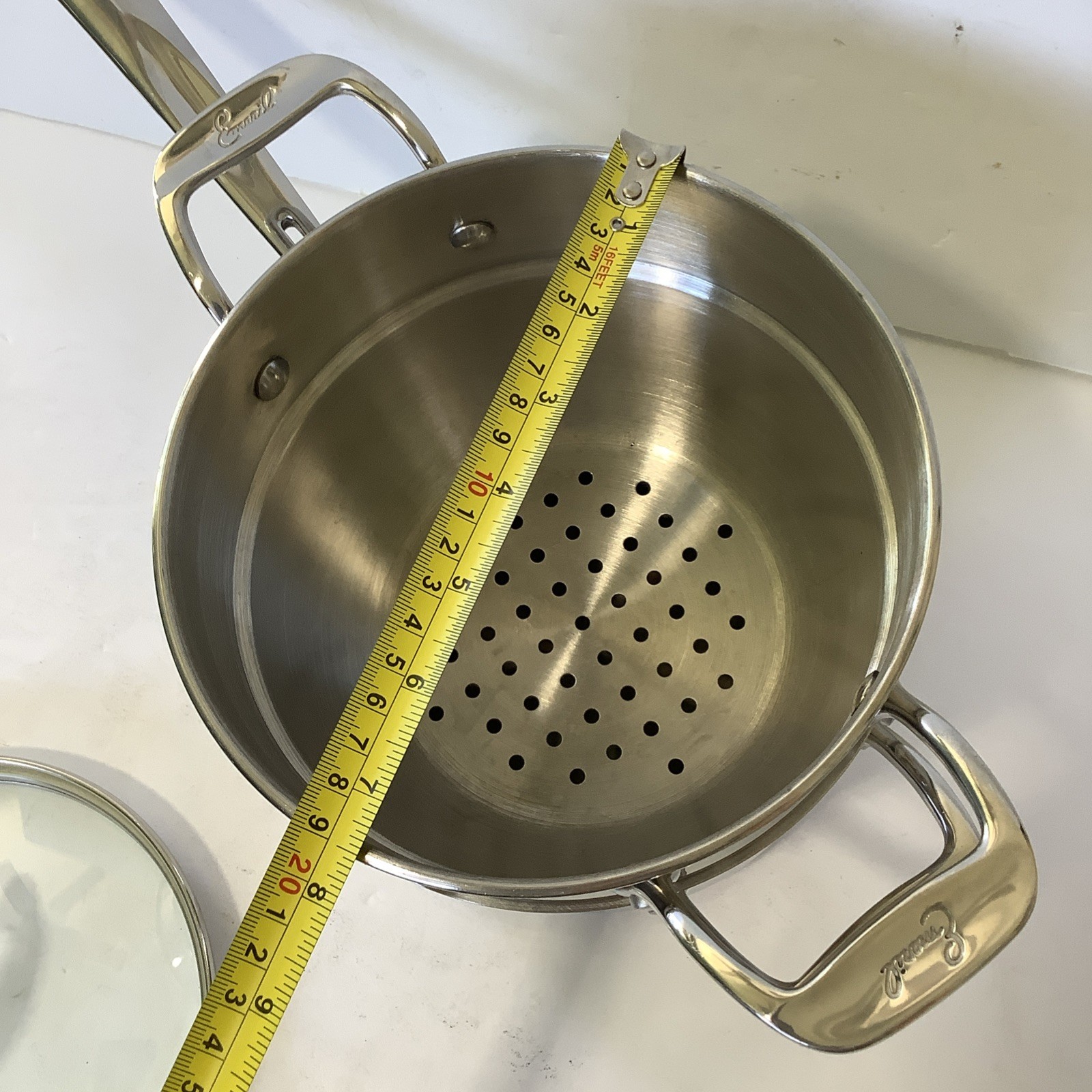 Emeril Stainless Steel Copper Core 3 Qt Saucepan Lid Steamer Insert Cookware